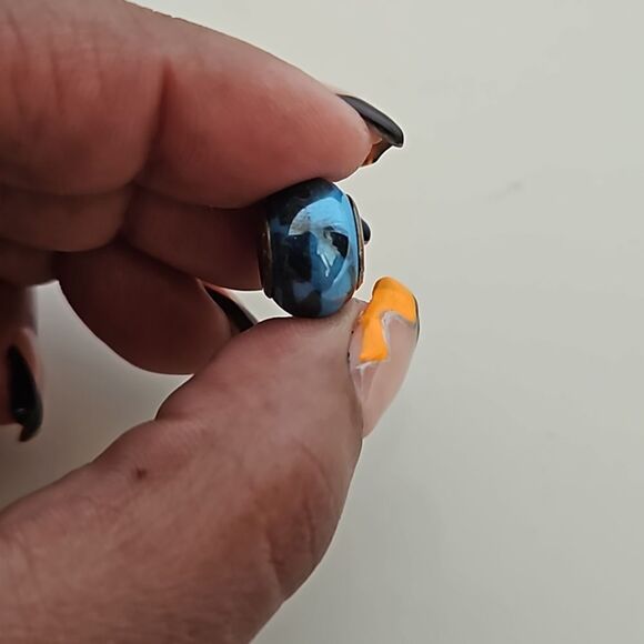 Murano Glass Bead 925 Blue/ Black - Picture 8 of 16